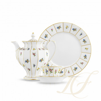 Столовый сервиз на 6 персон, 22 предмета коллекции Grecque Mille Fleurs бренда Fürstenberg