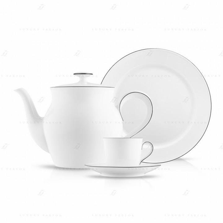 Столовый сервиз на 6 персон, 22 предмета коллекции Wagenfeld Schwarze Linie бренда Fürstenberg