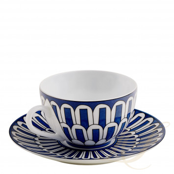 Чашка чайная с блюдцем 200мл коллекции Bleus d'Ailleurs бренда Hermes