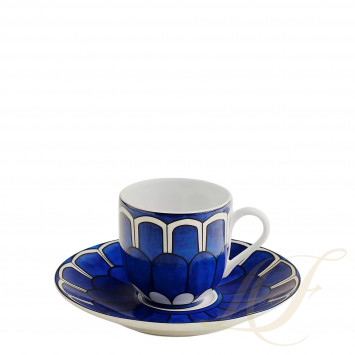 Чашка кофейная с блюдцем 100мл коллекции Bleus d'Ailleurs бренда Hermes