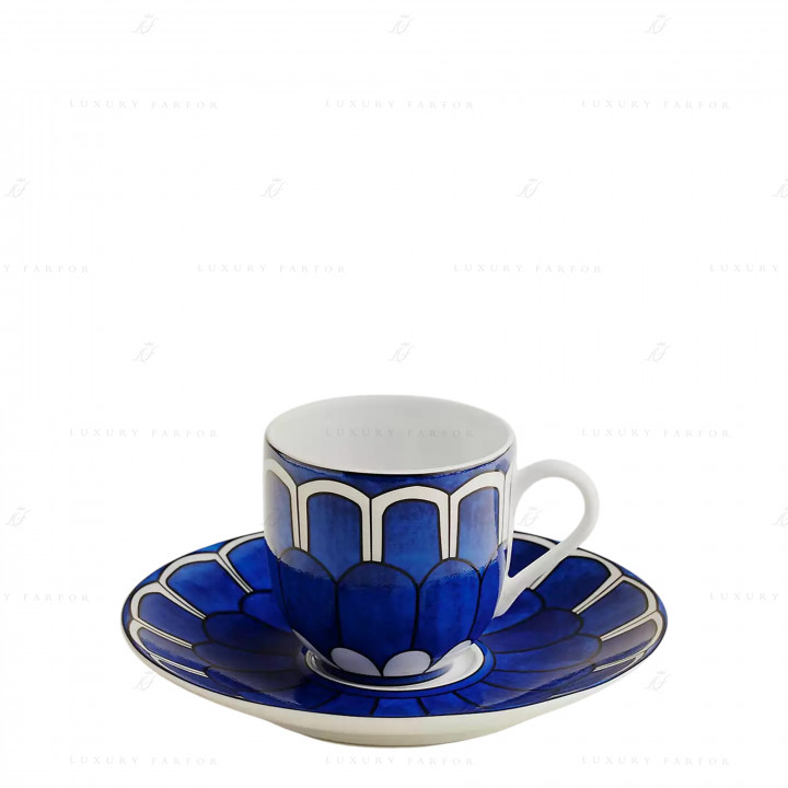 Чашка кофейная с блюдцем 100мл коллекции Bleus d'Ailleurs бренда Hermes