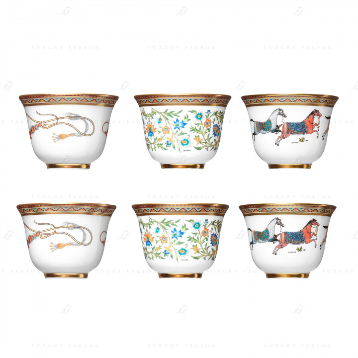Набор из 6 чашек (№ 1 до № 3)  коллекции Cheval d'Orient бренда Hermes