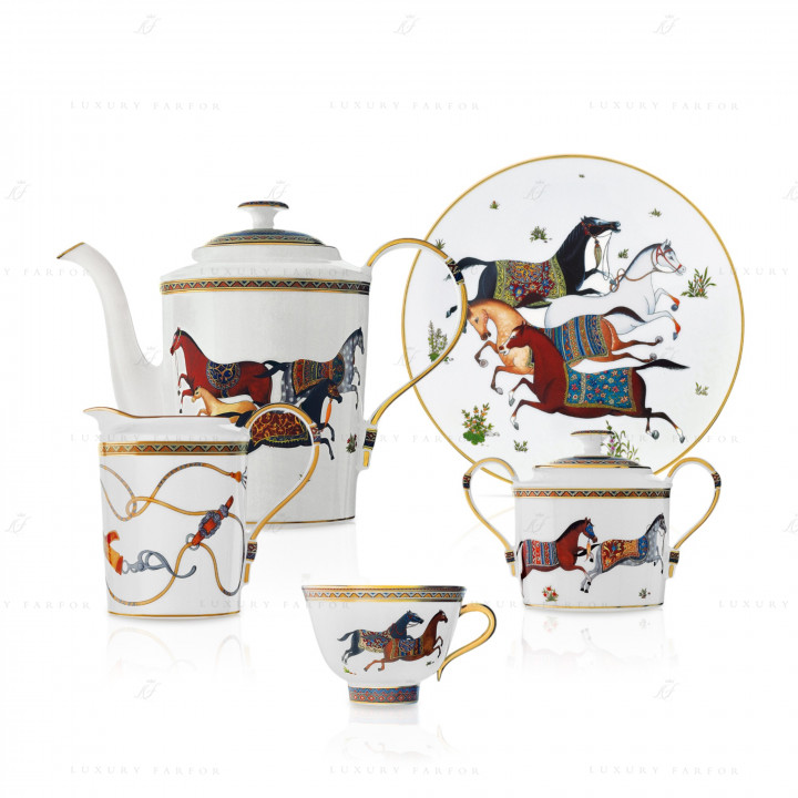Чайный сервиз на 6 персон коллекции Cheval d'Orient бренда Hermes