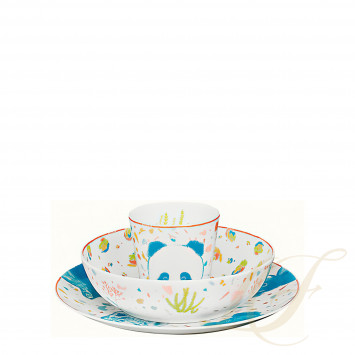 Набор (Десертная тарелка, чаша для мюсли, чашка) коллекции Passe Passe бренда Hermes