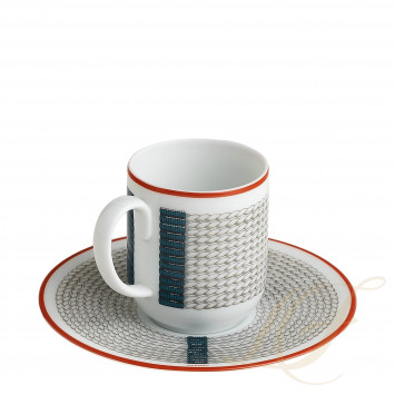 Чашка кофейная с блюдцем 100мл коллекции Tressages Equestres бренда Hermes
