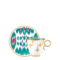 Чашка кофейная с блюдцем 120мл коллекции Voyage en Ikat бренда Hermes