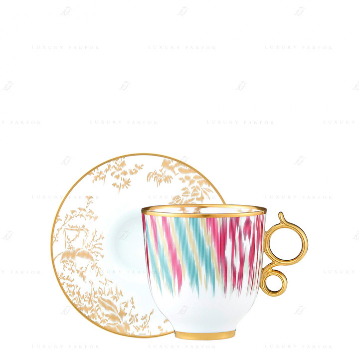 Чашка с блюдцем 420мл коллекции Voyage en Ikat бренда Hermes