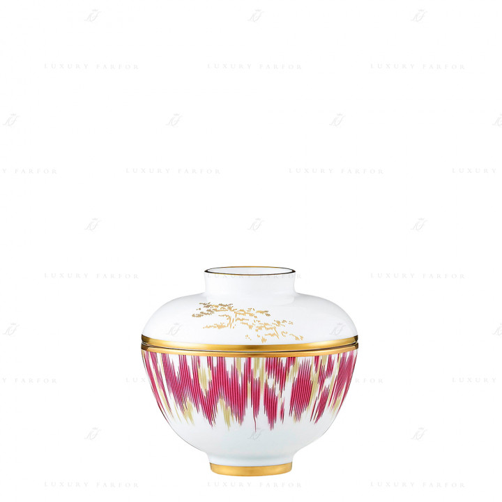 Чаша бульонная с крышкой 9,5см коллекции Voyage en Ikat бренда Hermes