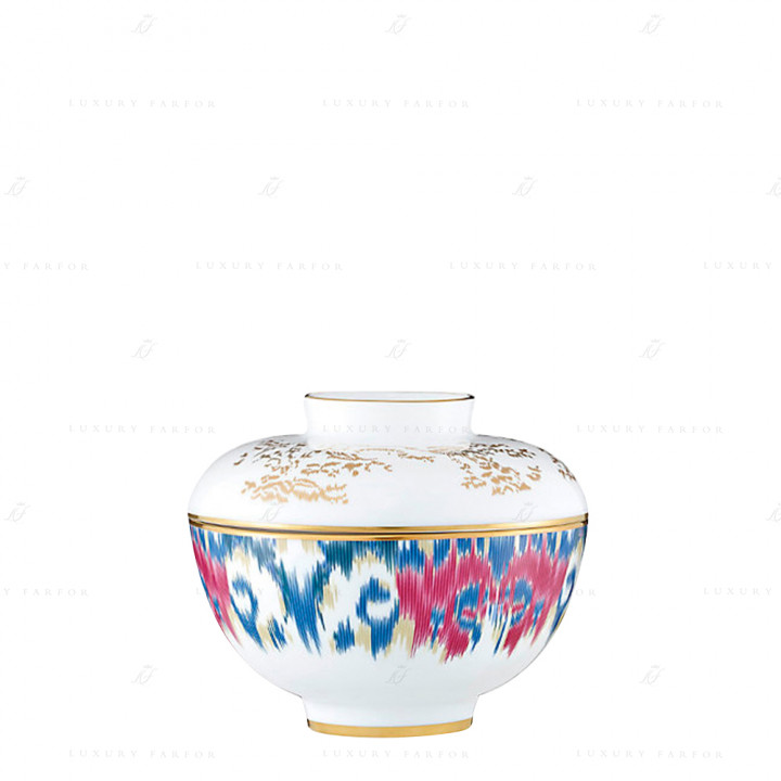 Чаша бульонная с крышкой 16,5см коллекции Voyage en Ikat бренда Hermes