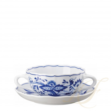 Чаша суповая с блюдцем 0,28л коллекции Blau Zwiebelmuster бренда Hutschenreuther