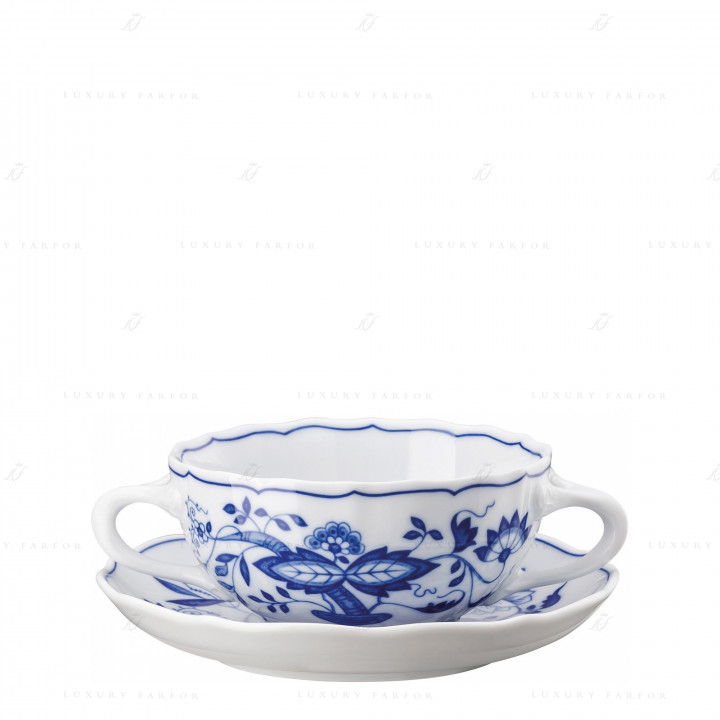 Чаша суповая с блюдцем 0,28л коллекции Blau Zwiebelmuster бренда Hutschenreuther