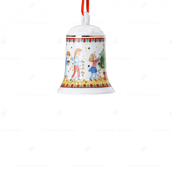 Фарфоровый колокольчик  12см коллекции Weihnachtsleuchten (Лимитированная серия на 2999 пред.) бренда Hutschenreuther