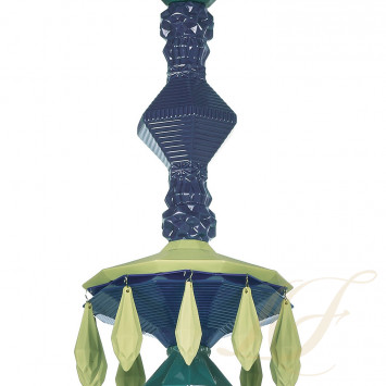Люстра на 40 свечей (зеленый / синий / серый) 150 х 100см коллекции Belle de Nuit бренда Lladro