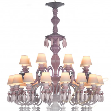 Люстра на 24 свечей (розовый / белый) 125 х 80см коллекции Belle de Nuit бренда Lladro