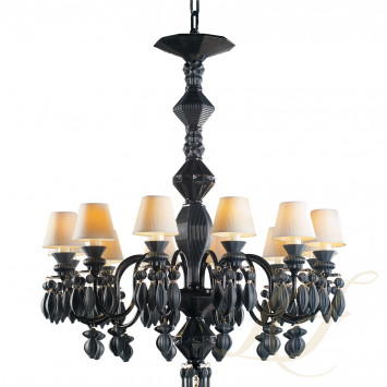 Люстра на 12 свечей (черный / белый) 100 х 65см коллекции Belle de Nuit бренда Lladro