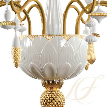 Люстра на 8 свечей (белый / золотой) 123 х 70см коллекции Ivy & Seed бренда Lladro