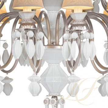 Люстра на 24 свечей (серебряный / белый) 125 х 80см коллекции Belle de Nuit бренда Lladro