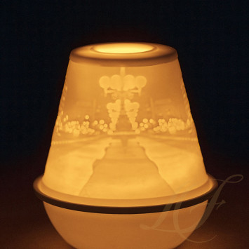 Подсвечник-литофан с перезаряжаемой светодиодной лампой 