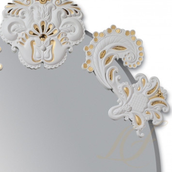Зеркало овальное без рамки (белый / золотой) 92 x 53см коллекции Mirrors (Лимитированная серия) бренда Lladro