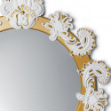 Зеркало круглое с рамкой (белый / золотой) 90 x 72см коллекции Mirrors (Лимитированная серия) бренда Lladro