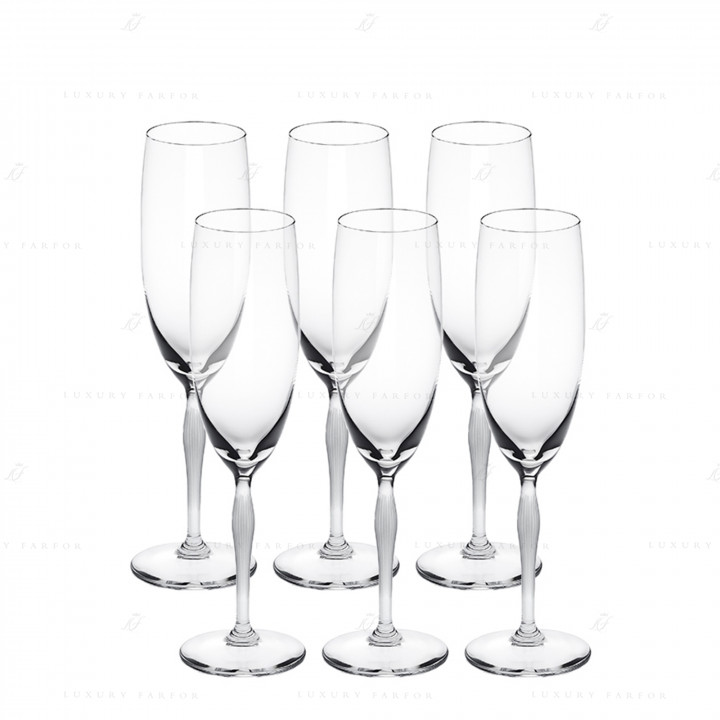 Флюте для шампанского, 6шт. 200мл коллекции 100 Points бренда Lalique