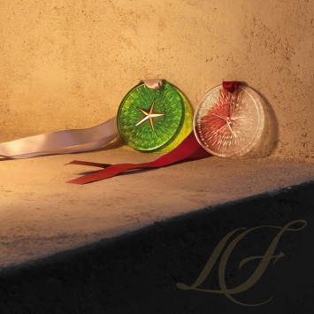 Рождественский орнамент 2023 6,6см коллекции Plumes бренда Lalique