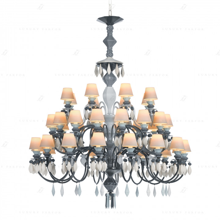 Люстра на 40 свечей (черный / серый) 150 х 100см коллекции Belle de Nuit бренда Lladro