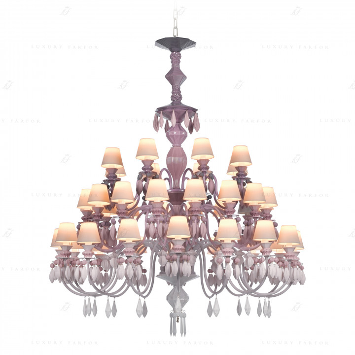 Люстра на 40 свечей (розовый / белый) 150 х 100см коллекции Belle de Nuit бренда Lladro