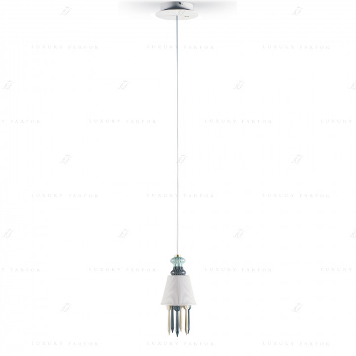 Подвесная лампа с литофаном (черный / белый / голубой) 300 х 11см коллекции Belle de Nuit бренда Lladro