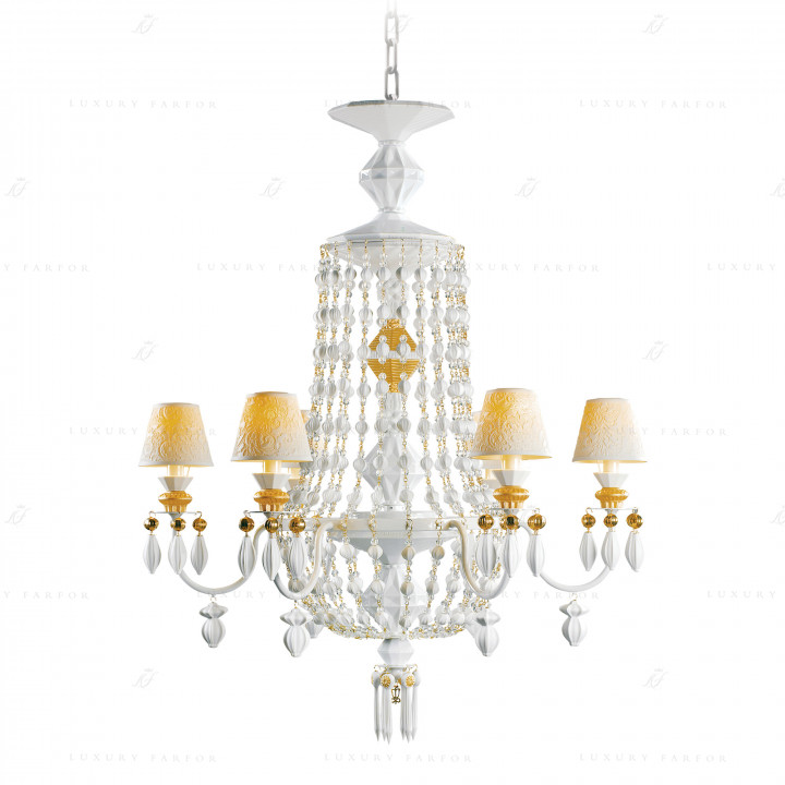 Люстра на 6 свечей (золотой / белый) 115 х 70см коллекции Winter Palace бренда Lladro