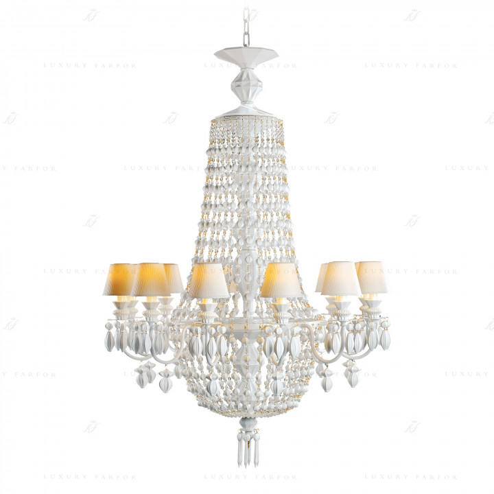 Люстра на 12 свечей (белый / золотой) 145 х 80см коллекции Winter Palace бренда Lladro