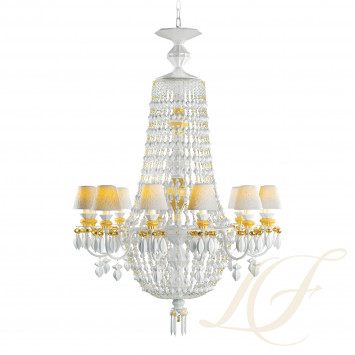 Люстра на 12 свечей (золотой / белый) 145 х 80см коллекции Winter Palace бренда Lladro