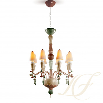 Люстра на 8 свечей (розовый / зеленый) 123 х 70см коллекции Ivy & Seed бренда Lladro