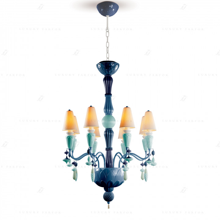 Люстра на 8 свечей (синий) 123 х 70см коллекции Ivy & Seed бренда Lladro