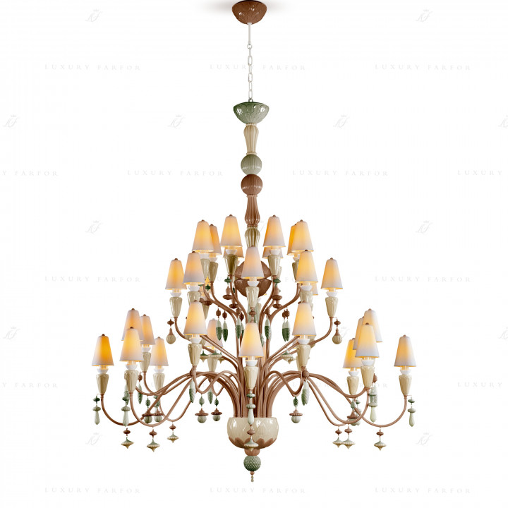 Люстра на 32 свечей (розовый / зеленый) 183 х 150см коллекции Ivy & Seed бренда Lladro