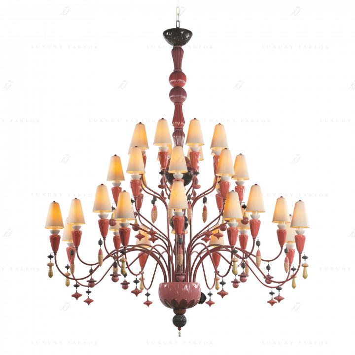 Люстра на 32 свечей (красный / коралловый) 183 х 150см коллекции Ivy & Seed бренда Lladro