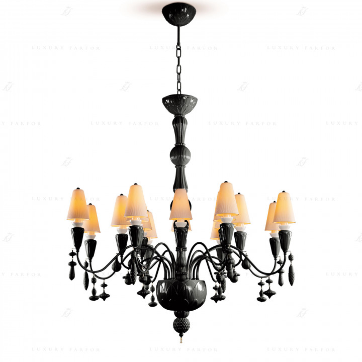 Люстра на 16 свечей (черный) 133 х 115см коллекции Ivy & Seed бренда Lladro