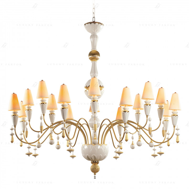 Люстра на 16 свечей (белый / золотой) 148 х 150см коллекции Ivy & Seed бренда Lladro