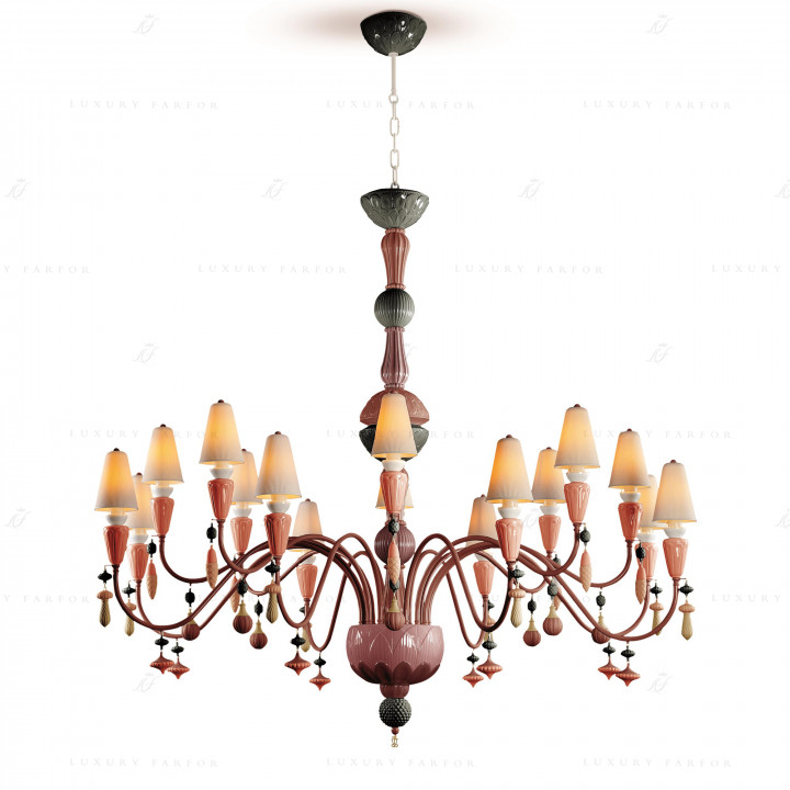 Люстра на 16 свечей (красный / коралловый) 148 х 150см коллекции Ivy & Seed бренда Lladro