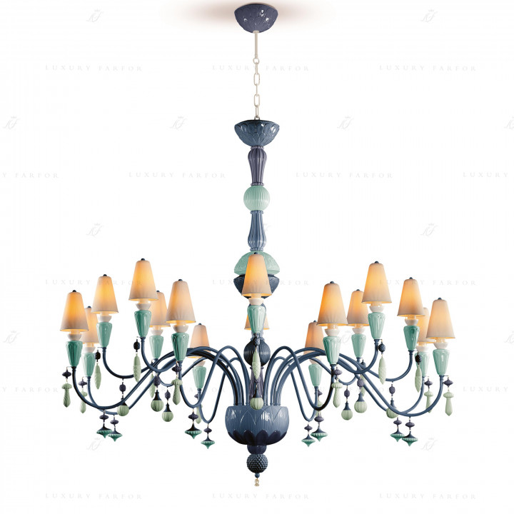 Люстра на 16 свечей (синий) 148 х 150см коллекции Ivy & Seed бренда Lladro