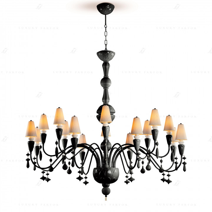 Люстра на 16 свечей (черный) 148 х 150см коллекции Ivy & Seed бренда Lladro