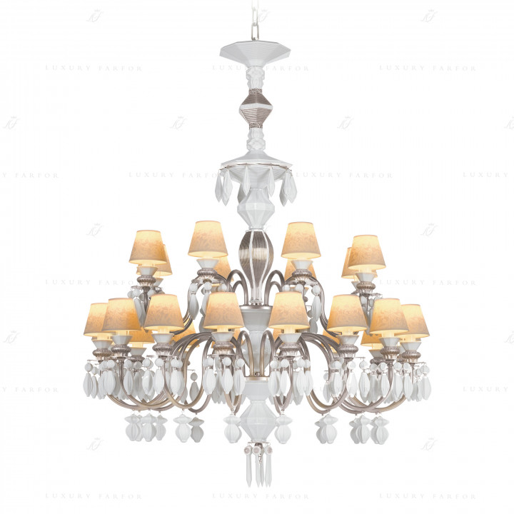 Люстра на 24 свечей (серебряный / белый) 125 х 80см коллекции Belle de Nuit бренда Lladro