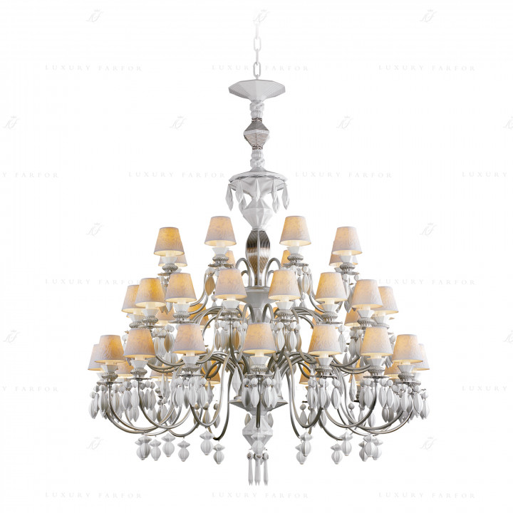 Люстра на 40 свечей (серебряный / белый) 150 х 100см коллекции Belle de Nuit бренда Lladro