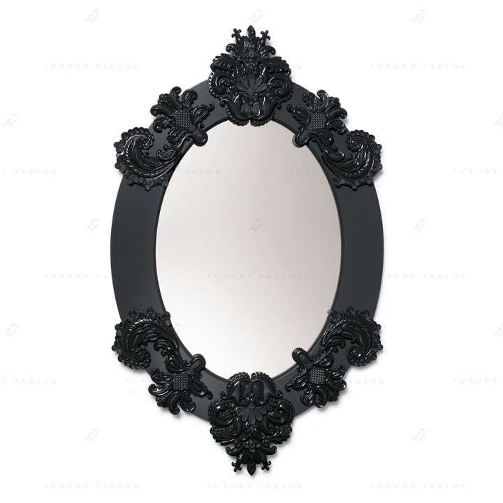 Зеркало овальное с рамкой (черный) 93 x 58см коллекции Mirrors (Лимитированная серия) бренда Lladro