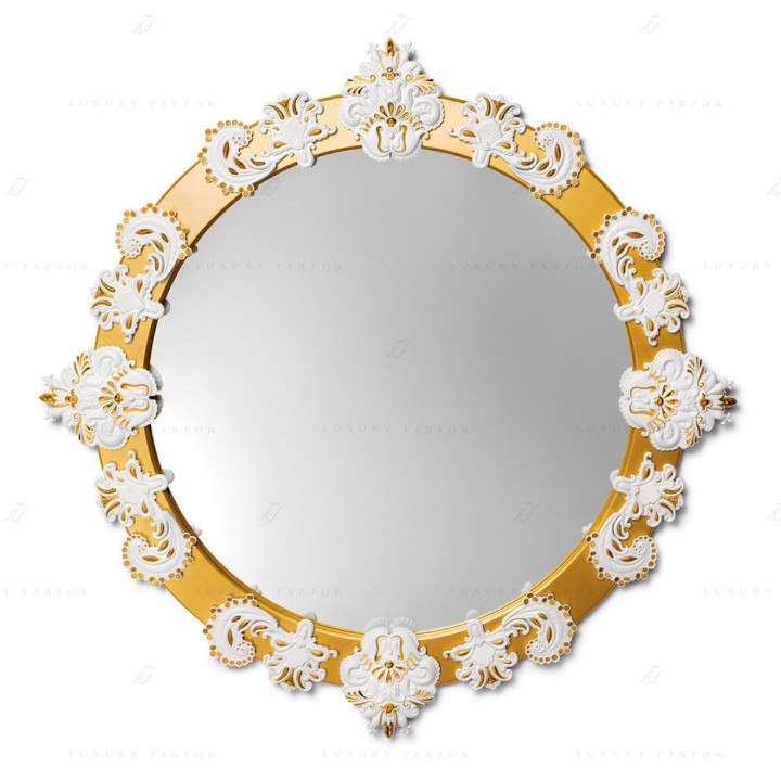 Зеркало круглое (белый / золотой) 124 x 124см коллекции Mirrors бренда Lladro
