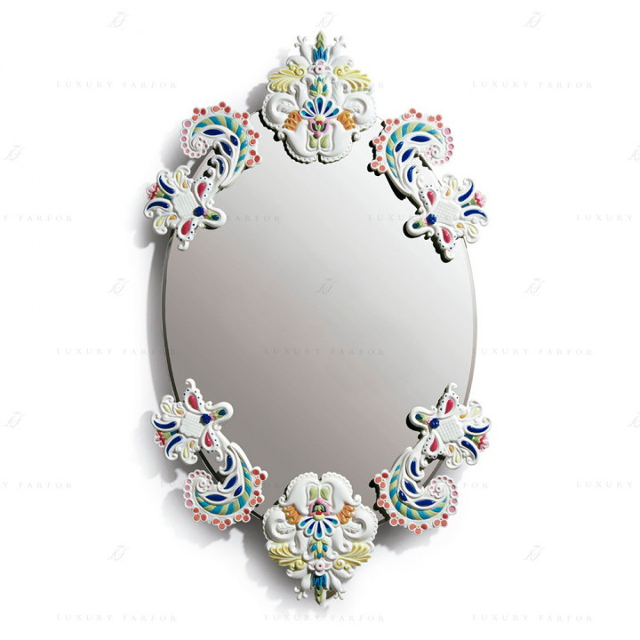 Зеркало овальное без рамки (разноцветный) 92 x 53см коллекции Mirrors (Лимитированная серия) бренда Lladro