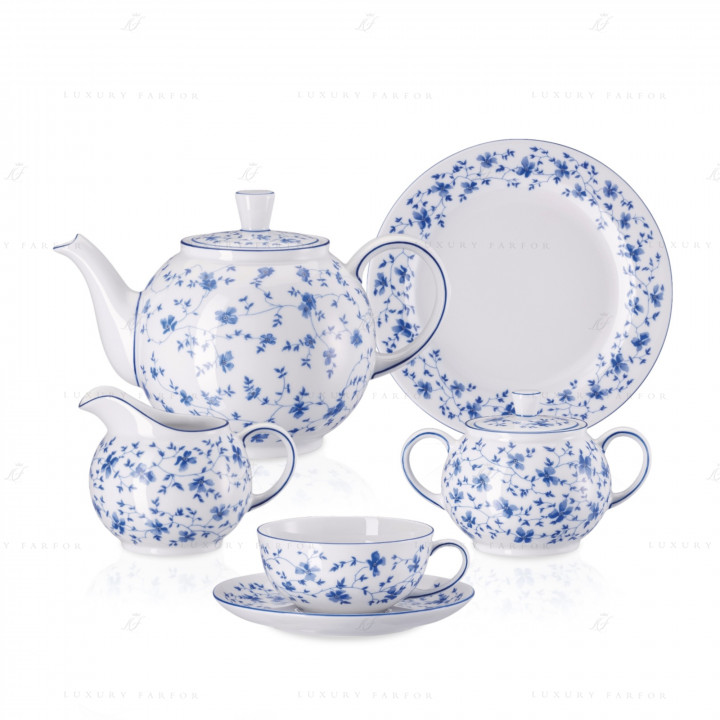 Чайный сервиз на 6 персон коллекции Form 1382 Blaublüten бренда Rosenthal