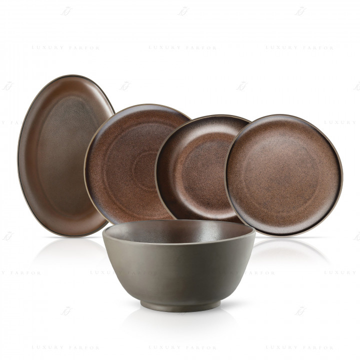 Столовый сервиз на 6 персон коллекции Junto Bronze бренда Rosenthal