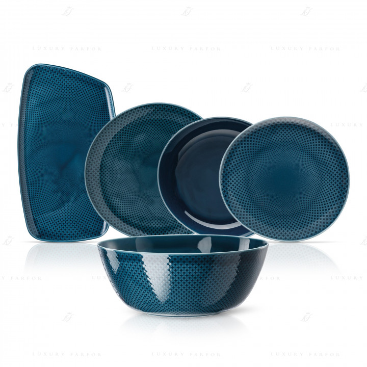 Столовый сервиз на 6 персон коллекции Junto Ocean Blue бренда Rosenthal