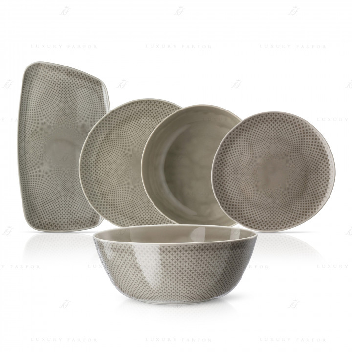 Столовый сервиз на 6 персон коллекции Junto Pearl Grey бренда Rosenthal